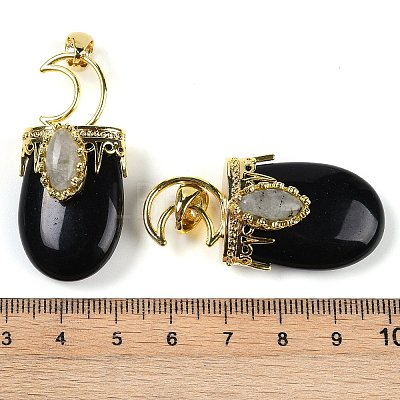 Natural Obsidian Pendants G-L524-17G-01-1