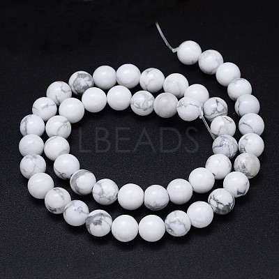 Round Natural Howlite Bead Strands G-F222-14-12mm-1