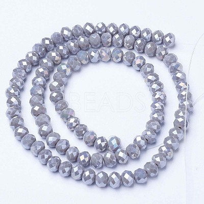 Electroplate Glass Beads Strands EGLA-A034-P4mm-B17-1