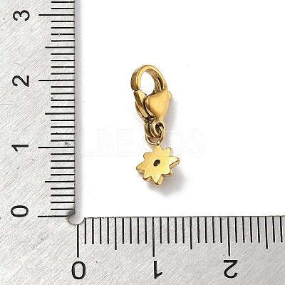 304 Stainless Steel Rhinestone Pendant Decoration STAS-L283-28G-1