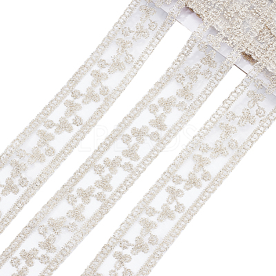 Polyester Hollow Embroidered Lace Trim OCOR-WH0079-13A-1