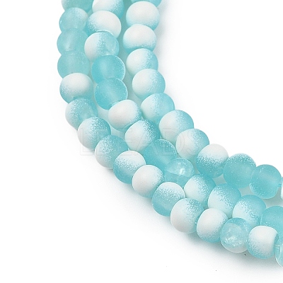 Frosted Crackle Glass Beads Strands GLAA-U001-4mm-M08-1
