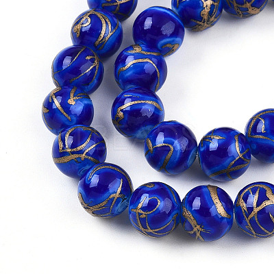 Baking Paint Glass Beads Strands DGLA-N010-10mm-05-1