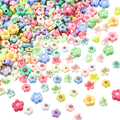 300Pcs 3 Styles Opaque Acrylic Beads MACR-SP0002-05-1