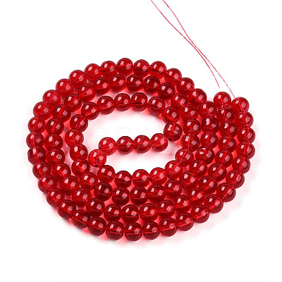 Baking Paint Transparent Glass Beads Strands DGLA-N006-8mm-10-1
