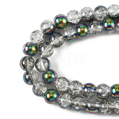 1Strand Electroplated Crackle Glass Beads Strands EGLA-YW0005-45E-1