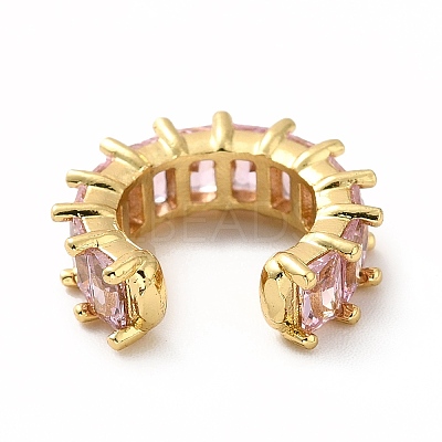 Cubic Zirconia Tennis Cuff Earrings EJEW-K093-09G-04-1