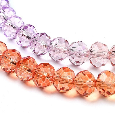 Transparent Painted Glass Beads Strands X1-DGLA-A034-T8mm-A12-1
