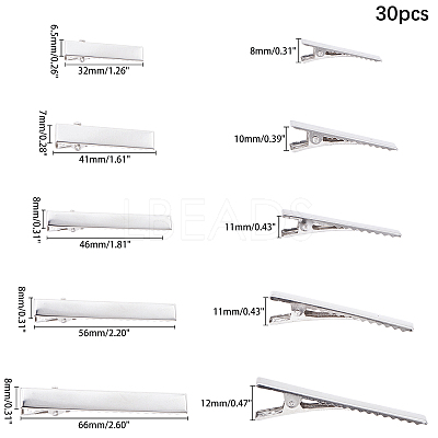 Iron Alligator Hair Clip Findings IFIN-PH0024-38P-1