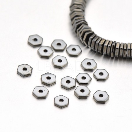 Hexagon Non-magnetic Synthetic Hematite Beads G-D617-16B-1