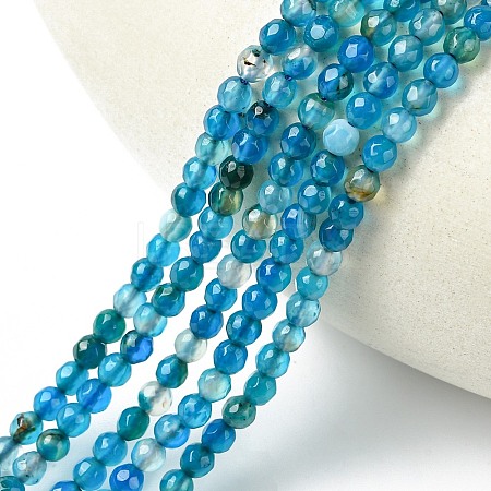 Natural Striped Agate/Banded Agate Beads Strands X-G-G581-4mm-05-1