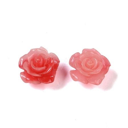 Synthetic Coral 3D Flower Rose Beads CORA-A005-14mm-32-1