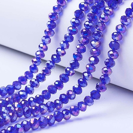 Electroplate Glass Beads Strands X-EGLA-A034-T6mm-B15-1
