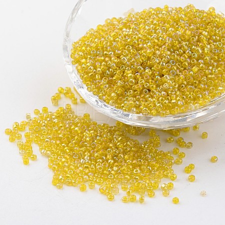 Round Transparent Colors Rainbow Glass Seed Beads X-SEED-A007-2mm-170-1
