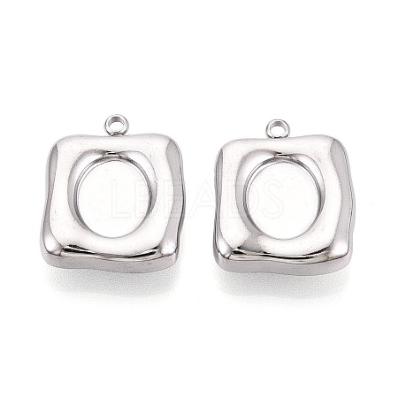 304 Stainless Steel Pendant Cabochon Settings STAS-T075-25P-1