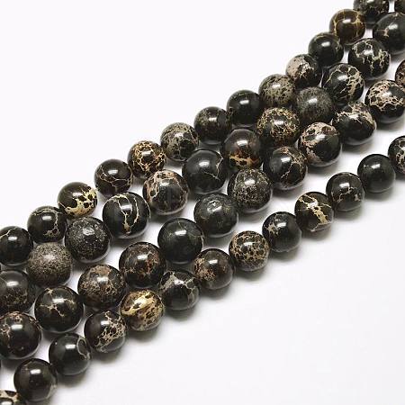 Natural Imperial Jasper Beads Strands G-I122-8mm-11-1