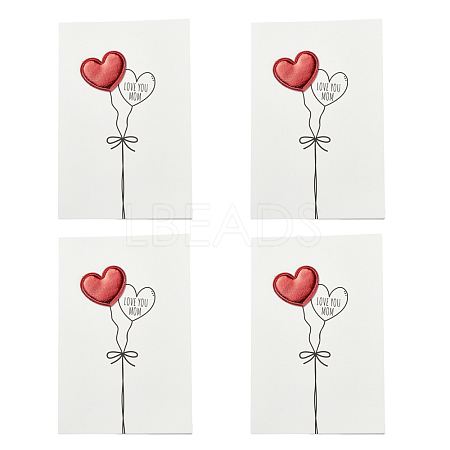 4Pcs Kraft Paper Greeting Cards AJEW-FS0001-30B-1