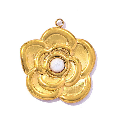 304 Stainless Steel & ABS Imitation Pearl Pendants STAS-OY017-02G-1