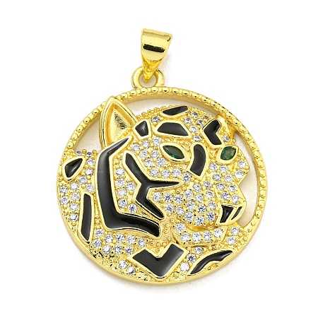 Brass Micro Pave Cubic Zirconia Pendants KK-K354-09B-G-1