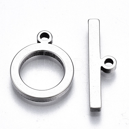 Tarnish Resistant 201 Stainless Steel Toggle Clasps X-STAS-Q241-008P-NF-1