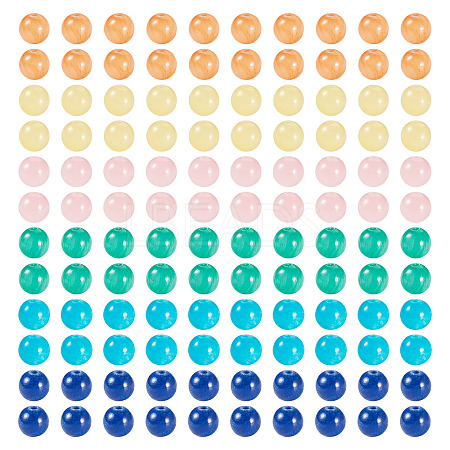 96Pcs 6 Colors Natural Mashan Jade Round Beads G-TA0002-36-1