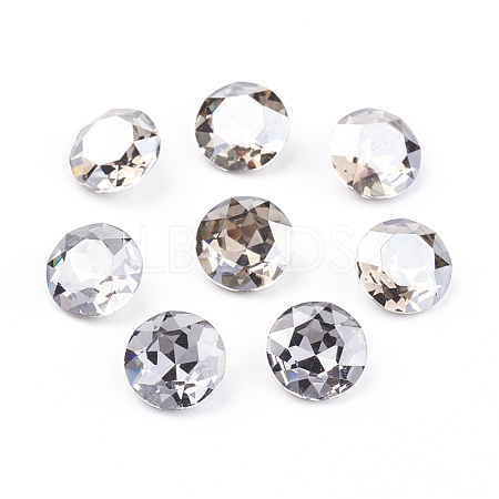 Pointed Back & Back Plated Glass Rhinestone Cabochons RGLA-J012-10mm-001SA-1