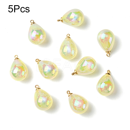5Pcs UV Plating Acrylic Pendants FIND-YW0007-41B-1