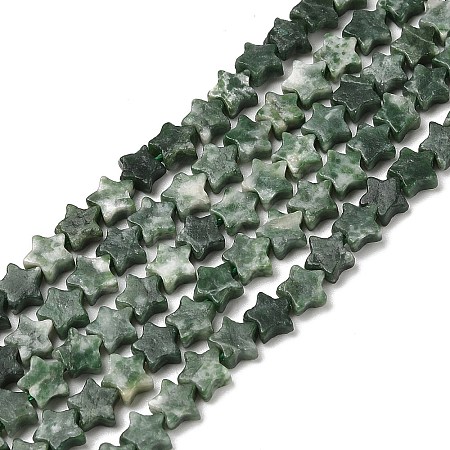Natural Green Spot Jasper Beads Strands G-H087-C01-01-1