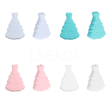 CHGCRAFT 8Pcs 4 Colors Silicone Beads SIL-CA0002-34-1