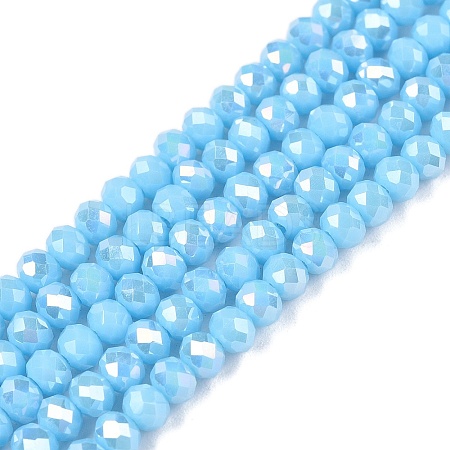Electroplate Glass Beads Strands EGLA-A044-P3mm-B08-1