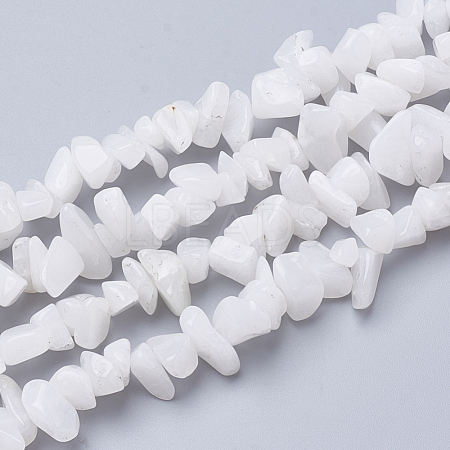 Natural White Jade Gemstone Beads Strands G-S280-19-1