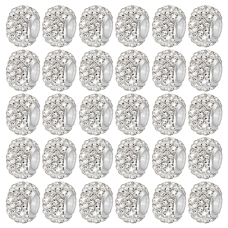 100Pcs Polymer Clay Rhinestone European Beads RB-PH0001-54A-1