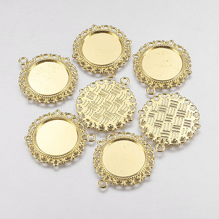 Zinc Alloy Pendant Settings for Cabochon & Rhinestone LS-PALLOY-A15290-G-NR-1