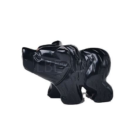 Natural Obsidian Carved Bear Figurines PW-WG26980-09-1