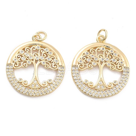 Brass Pave Cubic Zirconia Pendants KK-U009-10I-G-1