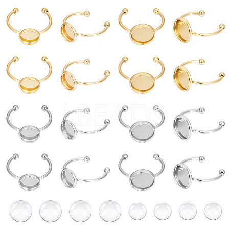 DIY Blank Dome Cuff Ring Making Kit DIY-UN0005-18-1