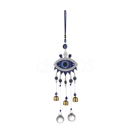 Alloy Turkish Blue Evil Eye Pendant Decoration HJEW-M002-12AS-1