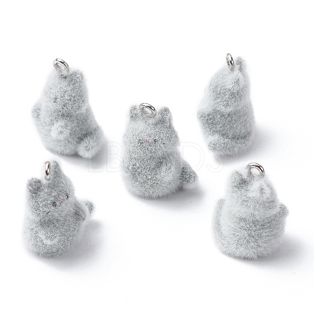 Animal Flocking Resin Pendants RESI-A049-03C-1