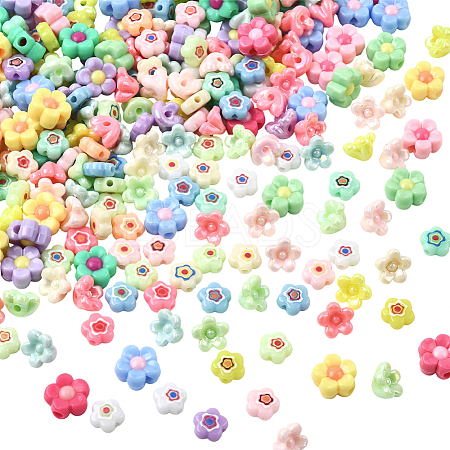 300Pcs 3 Styles Opaque Acrylic Beads MACR-SP0002-05-1