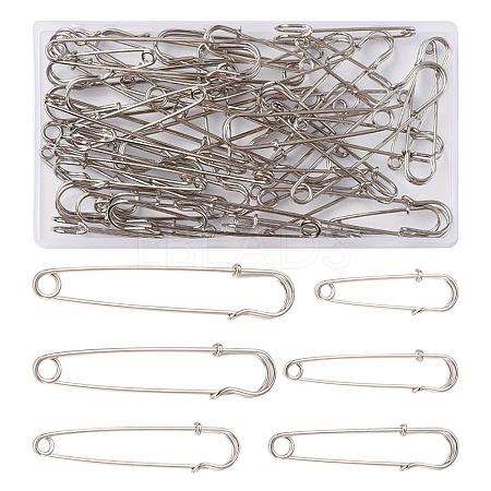 45Pcs 6 Size Iron Kilt Pins Brooch Clasps Jewelry Findings IFIN-YW0001-73-1