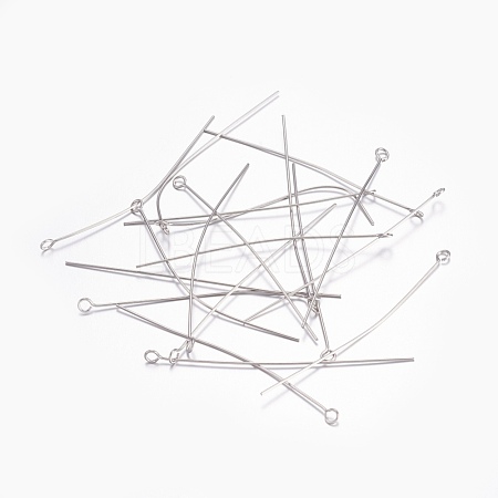 Tarnish Resistant 304 Stainless Steel Eye Pins STAS-O105-01P-0.6x55mm-1