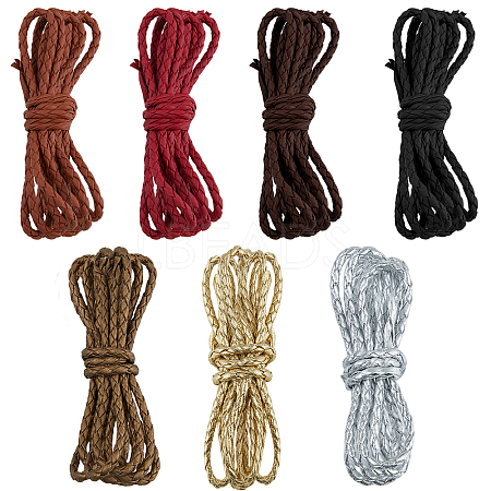 SUPERFINDINGS 7 Strands 7 Colors Braided PU Leather Cords WL-FH0001-01-1