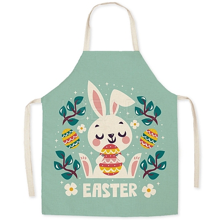 Cute Easter Rabbit Pattern Polyester Sleeveless Apron PW-WG98916-04-1