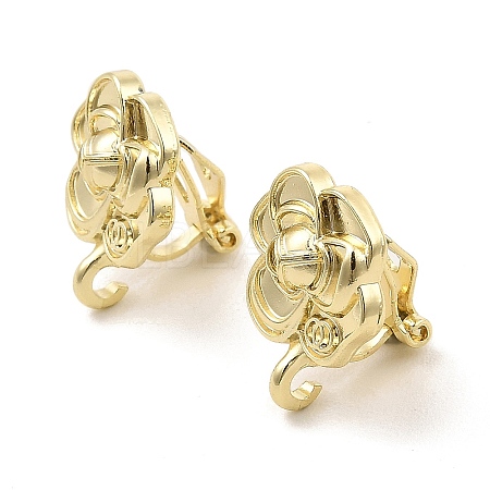 Alloy Clip-on Earring Findings FIND-L015-007G-1