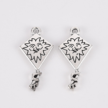 Tibetan Style Alloy Pendants TIBE-N010-44AS-RS-1