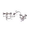 Rack Plated Brass Screw Clip-on Earring Findings X-KK-P169-04P-2