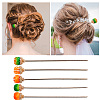 Gorgecraft 5Pcs 5 Colors Cute Orange Resin Hair Sticks OHAR-GF0001-18-7