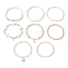 8Pcs 8 Styles Natural & Synthetic Gemstone & Glass & Handmade Polymer Clay & Acrylic Beads Stretch Bracelet Sets BJEW-JB12096-4