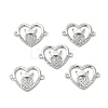 Brass Micro Pave Clear Cubic Zirconia Connector Charms KK-E068-VB349-3