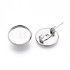 304 Stainless Steel Brooch Cabochon Settings STAS-E547-08C-P-1